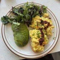 Scrambled eggs on toast   at Project Coffee - Burns Court in Sarasota