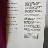 Good menu January 2026  at Project Coffee - Burns Court in Sarasota