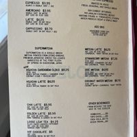 Drink menu January 2026  at Project Coffee - Burns Court in Sarasota