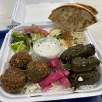 Veggie combo plate  at Go Falafel in Stockton