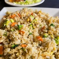 Fried rice and Vegan potstickers at Marco Polo Global Restaurant in Salem