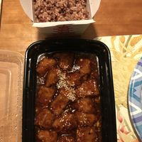 General Tso’s with Brown Rice at Marco Polo Global Restaurant in Salem