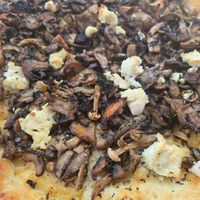 Mushroom pizza at Craft Roots  in Morgan Hill