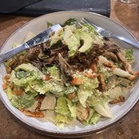 Caesar salad with bacon, mushrooms, and avocado! Amazing!!  at Craft Roots  in Morgan Hill