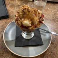 Peach cobbler sundae I believe this was  at Craft Roots  in Morgan Hill