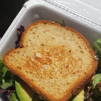 Vegan muffeletta on gf toast at Aberto's Cheese and Wine in New Orleans