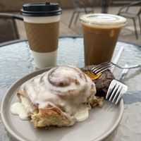 Cinnamon bun and coffee   at SweetArt in St Louis