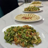 Olive salad and hummus   at Ziafat in Kowloon