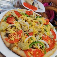 Vegan pizza  at Ammos in Crete