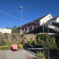 Lovely, quiet patio with plantings. at Lamara Coffee and Kitchen in New Orleans