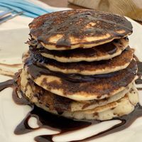 Amazing pancakes with chocolate 🤤 at Let's Vegan in Crete