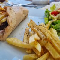 Mushroom gyros at Let's Vegan in Crete