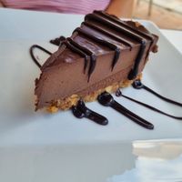 Chocolate cake at Let's Vegan in Crete