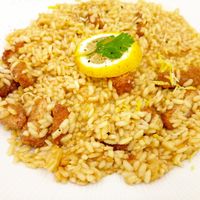 RICE WITH PLANT BASED CHICKEN  at Let's Vegan in Crete