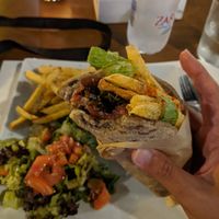 Mushroom Gyros, 2 bites eaten 😅 at Let's Vegan in Crete