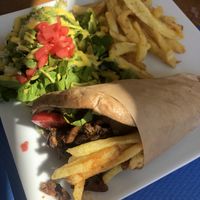 Mushroom gyros - delicious  at Let's Vegan in Crete