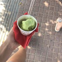 Pistachio ice cream at Let's Vegan in Crete