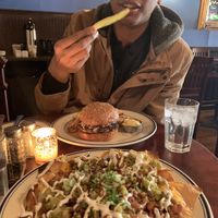 Nachos and burger  at Royal Tavern in Philadelphia
