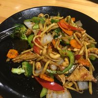 Curry stir fry, tofu was delicious and broccoli was very fresh! at Udom Thai in Centennial