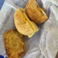 Vegan egg and daiya cheese on sourdough   at Beach Bagel in Wilmington