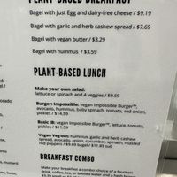 Vegan options  at Beach Bagel in Wilmington