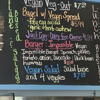 Veg options on the menu at Beach Bagel in Wilmington