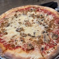 Mushroom, vegan cheese and vegan sausage .  at Sky's Pizza Pie in Pensacola