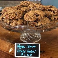 Spent Grain cookies.  Made with brewing grains, oats, cranberry, and apricot. at Civilian Brewing Corps in Spencer