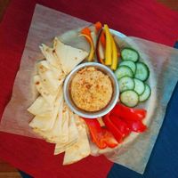 Veggie and hummus plate. at Civilian Brewing Corps in Spencer