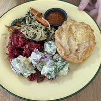 Vegetable pie and salad (you can pick as many as you want) at Harvest Cafe in Daylesford