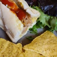 Sausage bap at Hopefield Animal Sanctuary - Max's Cafe in Brentwood