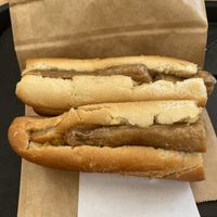 "Sausage" baguette  at Hopefield Animal Sanctuary - Max's Cafe in Brentwood