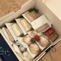 Afternoon tea (during covid). There’s more beneath too! at Hopefield Animal Sanctuary - Max's Cafe in Brentwood