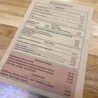Vegan Menu Page 1 at Old Town Beach Cafe  in Hunstanton