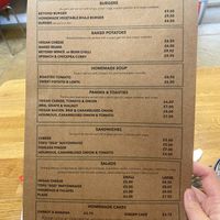 Vegan Menu Page 2 at Old Town Beach Cafe  in Hunstanton