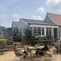Outside in sun  at Old Town Beach Cafe  in Hunstanton