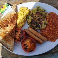 Really good bubble and squeak brekkie at Old Town Beach Cafe  in Hunstanton