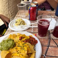 Nachos y ensaladilla at Las Niñas Veganas in Cadiz