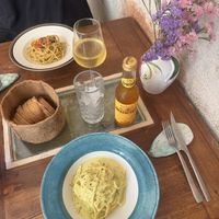 Carbonara with asparagus  at Munz Munz in Monopoli