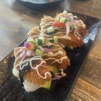 Chicken avocado nigiri  at Izakaya Midori in Reedy Creek