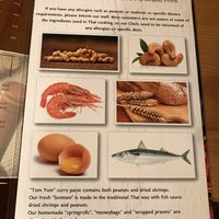 Allergen statement  at Tealicious in Bangkok