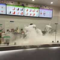 Process of making ice cream  at Creamistry - Akard St in Dallas