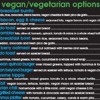 Vegan section  at Stella Blue in Huntington