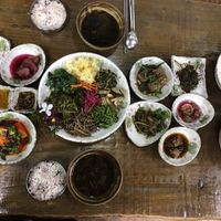 Bibimbap feast!! at Jeombongsan Sanchae in Sokcho