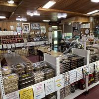 Selling dried veggies and herbs  at Jeombongsan Sanchae in Sokcho