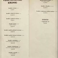 menu: vegetarian filled bread rolls, vegan cheese available at Kruhkerija GORJANC in Preddvor