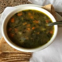Warming lentil and vegetable soup. Perfect for a rainy fall day. at Mooney's Mediterranean Cafe in Winston-salem