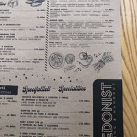 Menu at Hedonist in Zadar