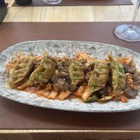 Gyozas and kimchi  at Hedonist in Zadar