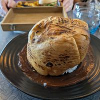 Railroad, vegan chilli in tortilla bowl  at Off The Rails in Yarmouth